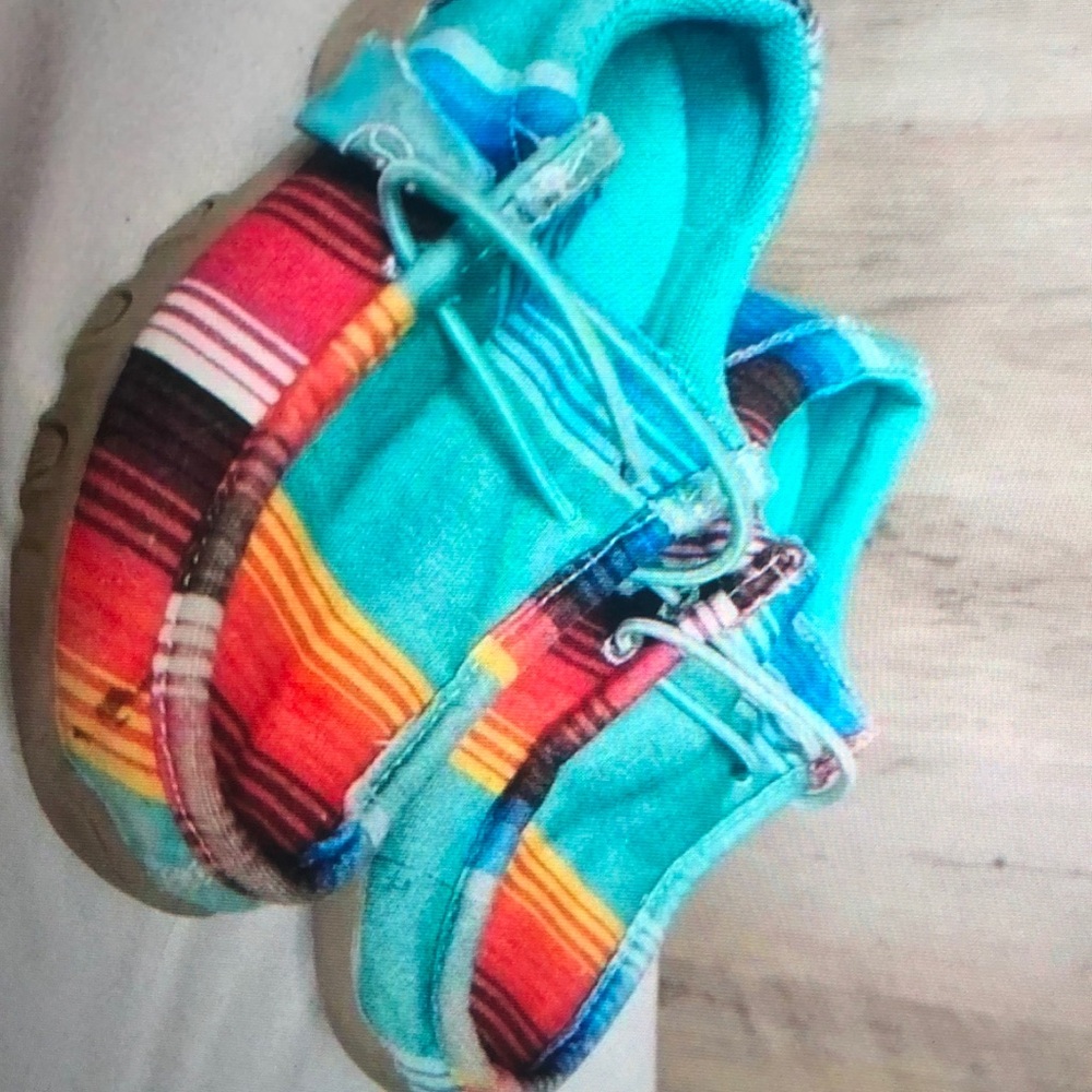 Roper Youth Blue Aztec chillin serape slip on moccasins shoes